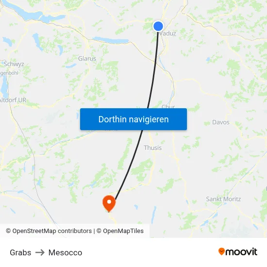 Grabs to Mesocco map
