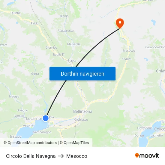 Circolo Della Navegna to Mesocco map