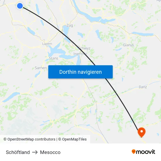 Schöftland to Mesocco map