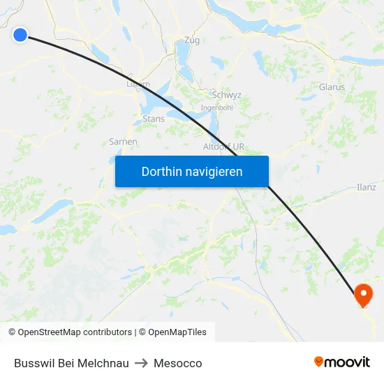 Busswil Bei Melchnau to Mesocco map
