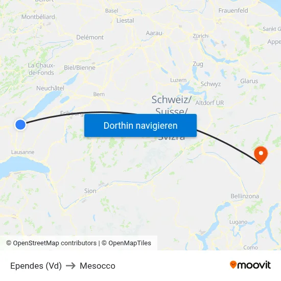 Ependes (Vd) to Mesocco map