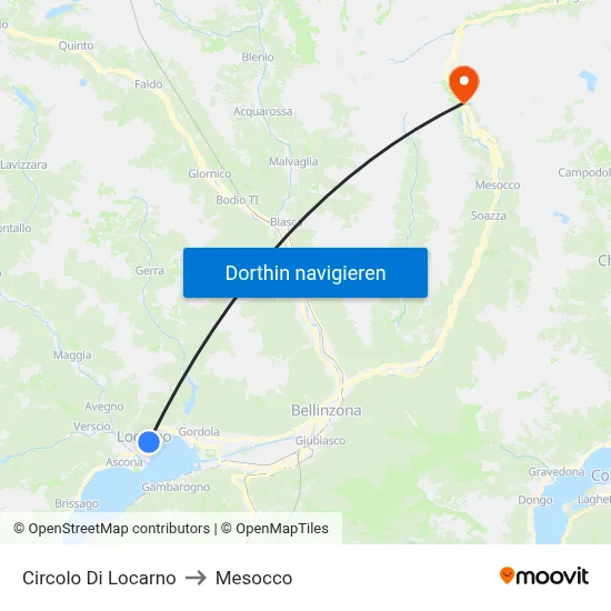 Circolo Di Locarno to Mesocco map