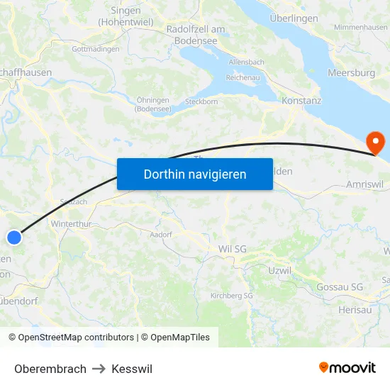 Oberembrach to Kesswil map