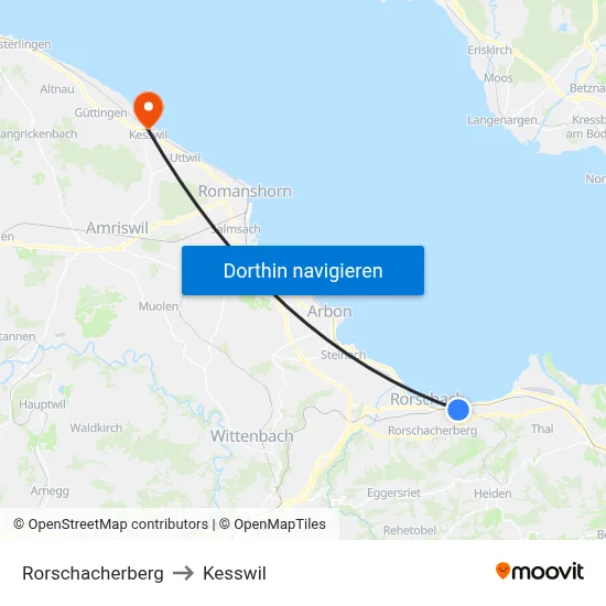 Rorschacherberg to Kesswil map