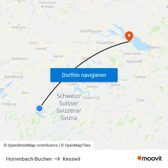 Horrenbach-Buchen to Kesswil map