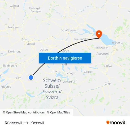 Rüderswil to Kesswil map