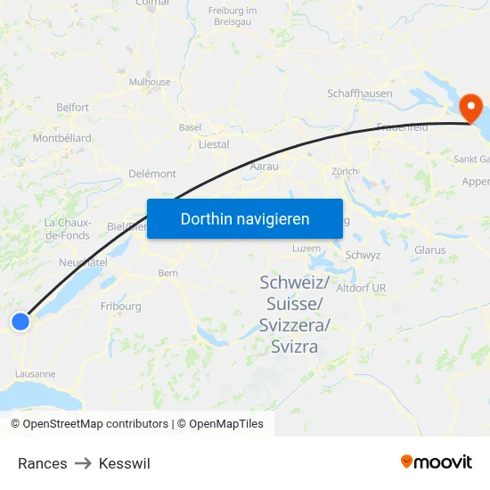 Rances to Kesswil map