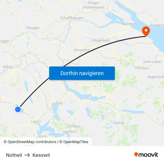 Nottwil to Kesswil map