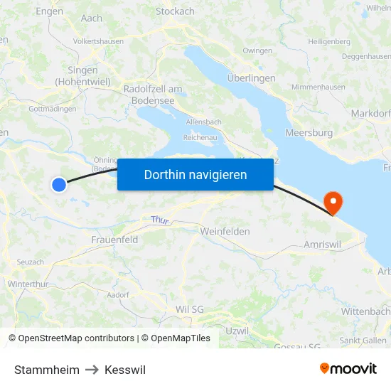 Stammheim to Kesswil map