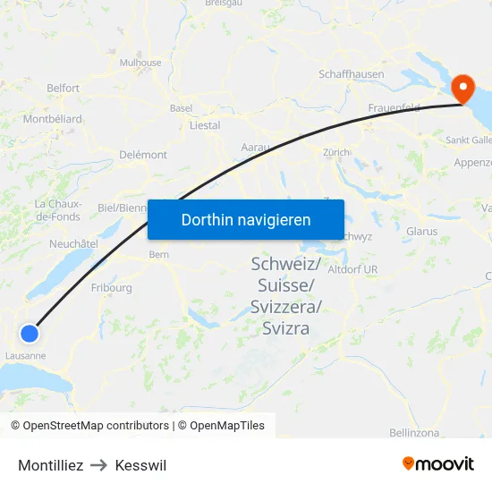 Montilliez to Kesswil map