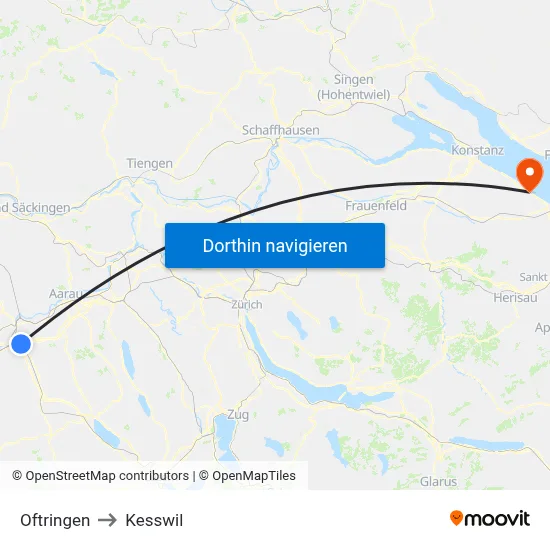 Oftringen to Kesswil map