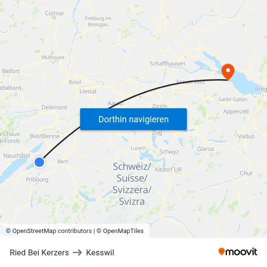 Ried Bei Kerzers to Kesswil map