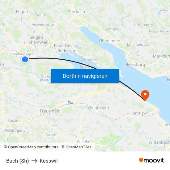 Buch (Sh) to Kesswil map