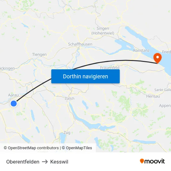 Oberentfelden to Kesswil map