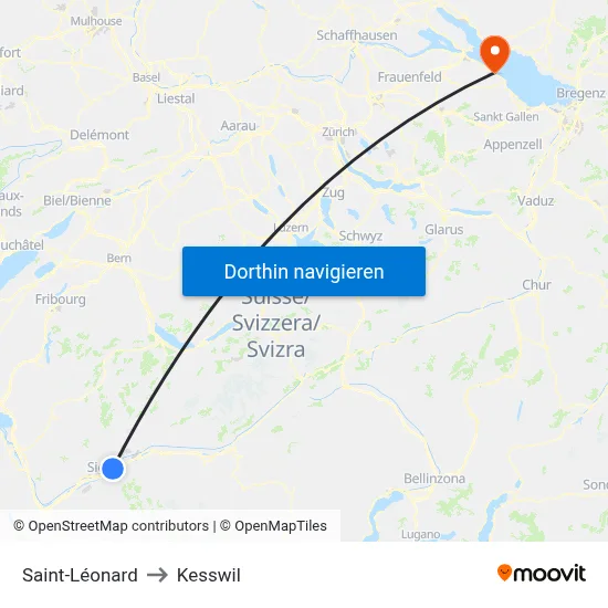 Saint-Léonard to Kesswil map