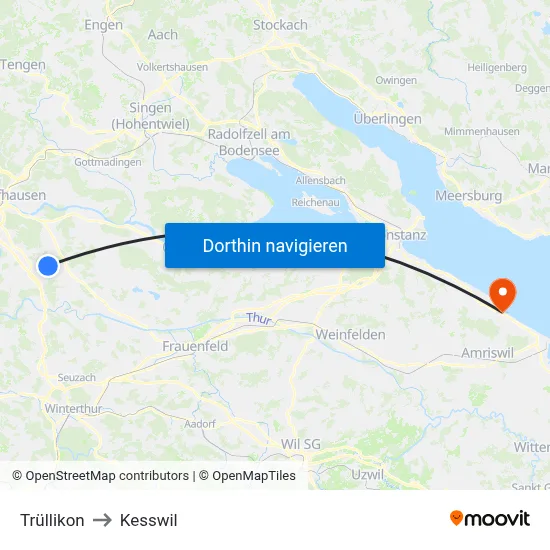Trüllikon to Kesswil map
