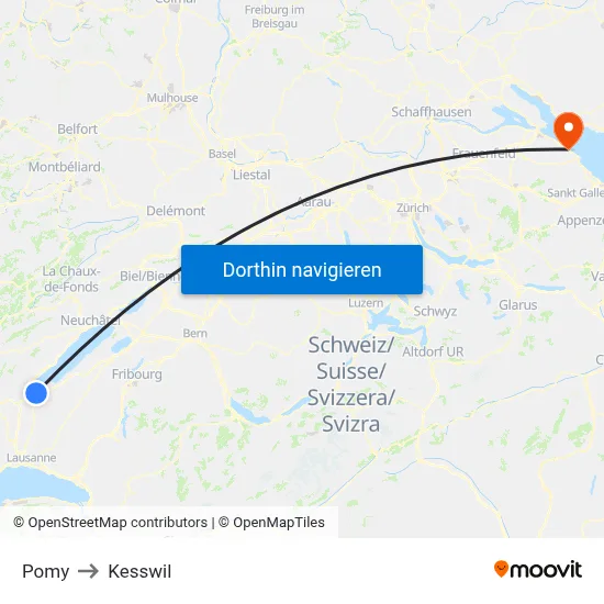 Pomy to Kesswil map