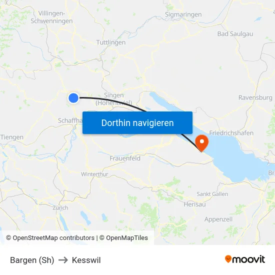 Bargen (Sh) to Kesswil map