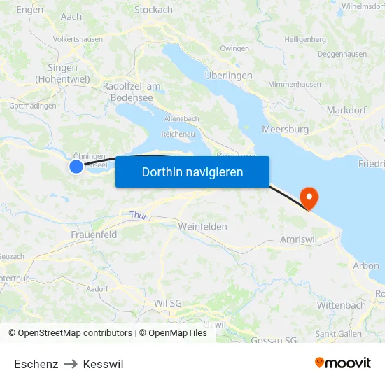 Eschenz to Kesswil map