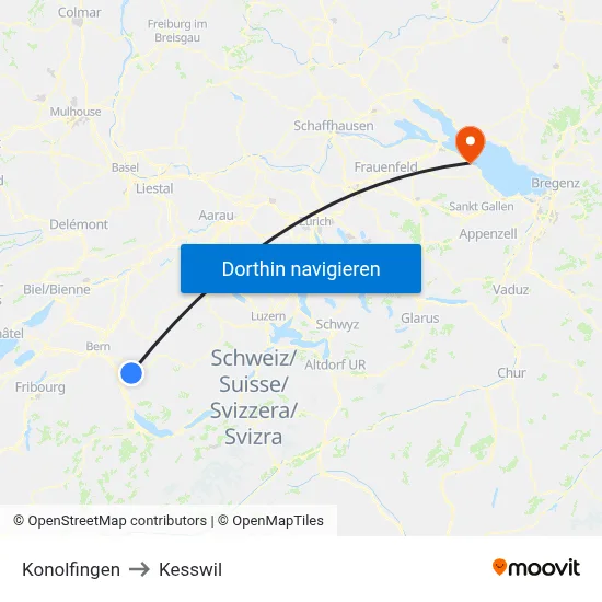 Konolfingen to Kesswil map