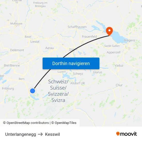 Unterlangenegg to Kesswil map