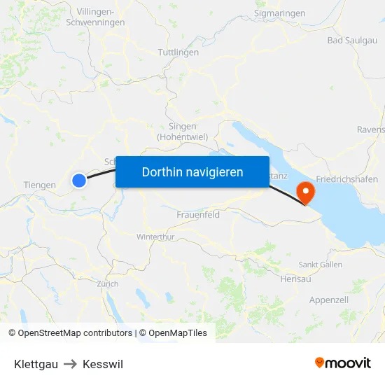 Klettgau to Kesswil map