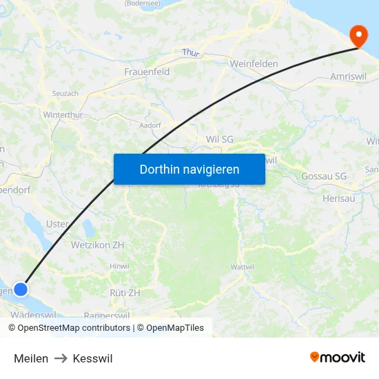 Meilen to Kesswil map