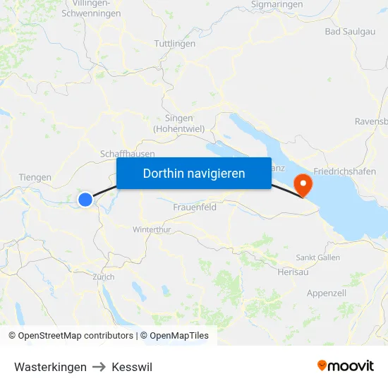Wasterkingen to Kesswil map