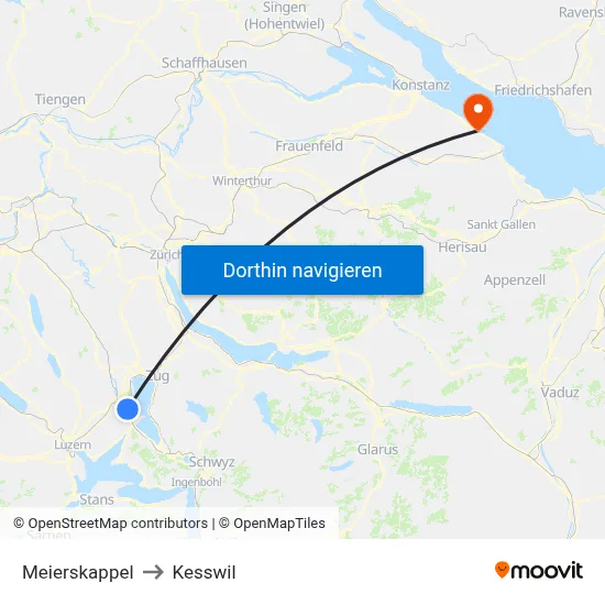 Meierskappel to Kesswil map