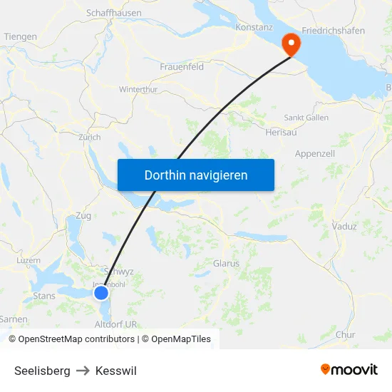 Seelisberg to Kesswil map