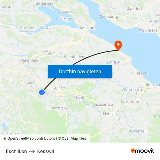 Eschlikon to Kesswil map