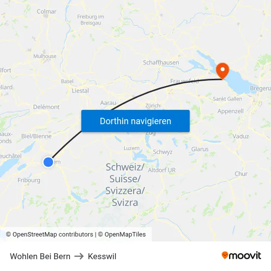 Wohlen Bei Bern to Kesswil map
