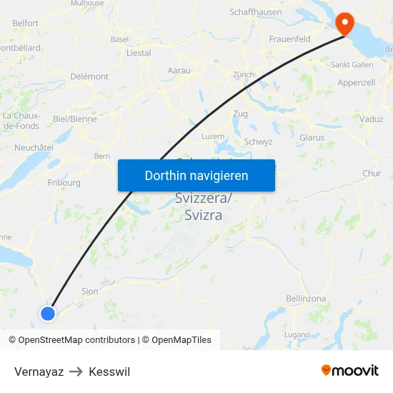 Vernayaz to Kesswil map