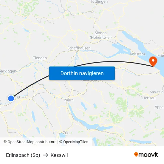 Erlinsbach (So) to Kesswil map