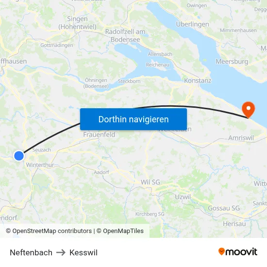Neftenbach to Kesswil map