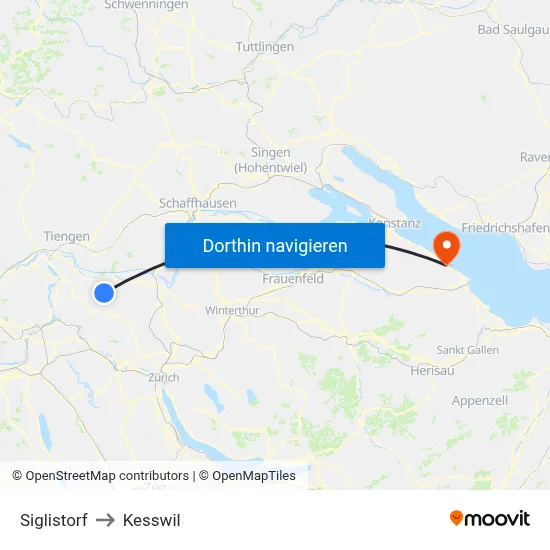 Siglistorf to Kesswil map