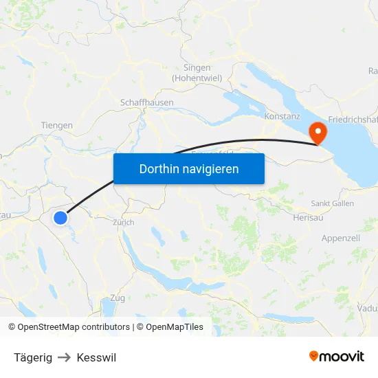 Tägerig to Kesswil map