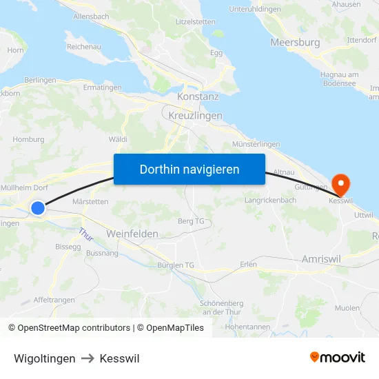 Wigoltingen to Kesswil map