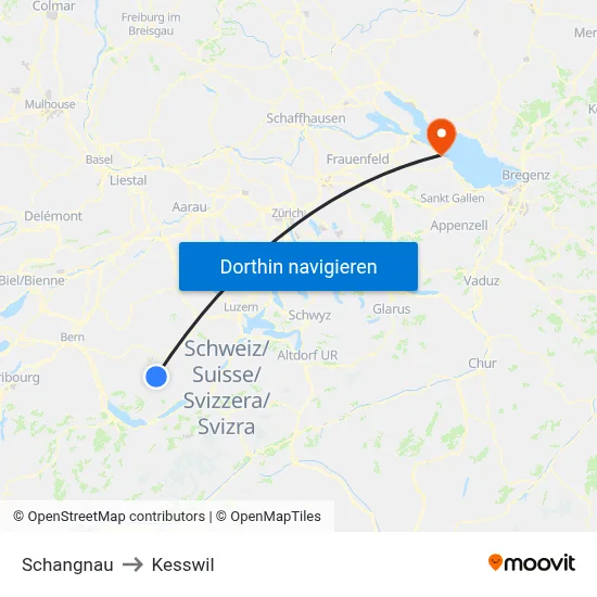 Schangnau to Kesswil map