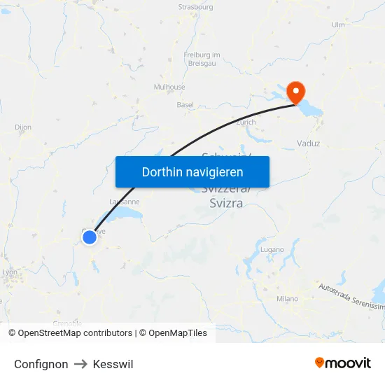 Confignon to Kesswil map