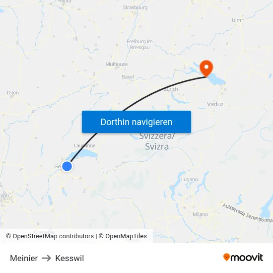Meinier to Kesswil map