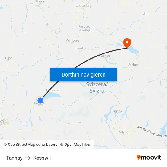 Tannay to Kesswil map