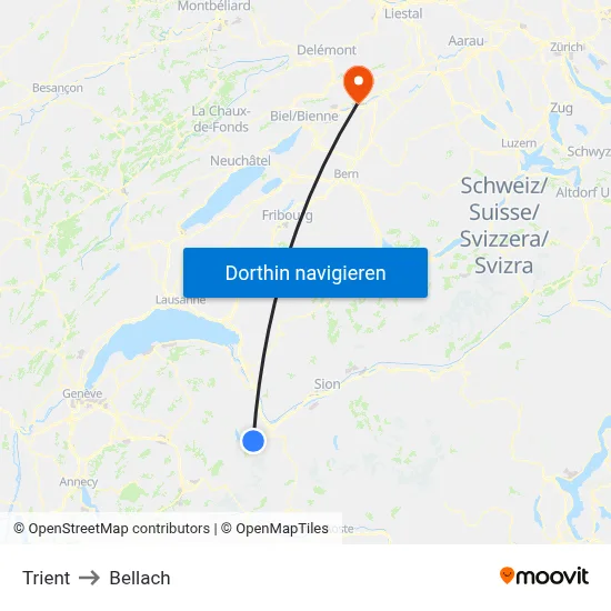 Trient to Bellach map