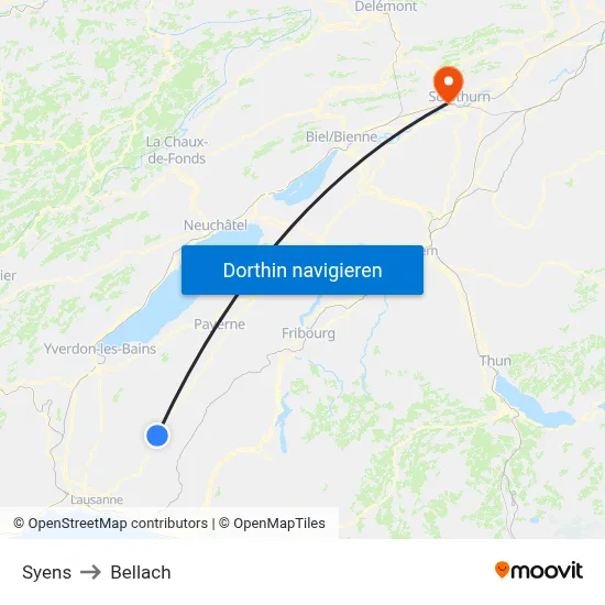 Syens to Bellach map