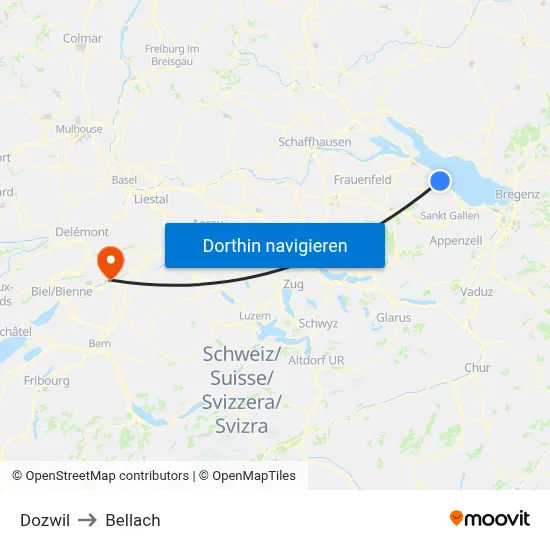 Dozwil to Bellach map