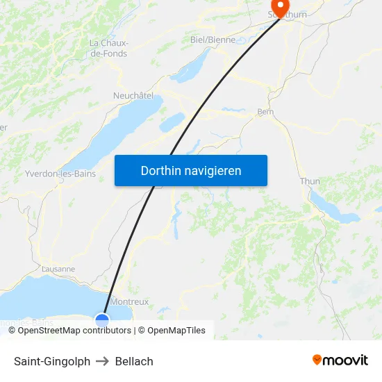 Saint-Gingolph to Bellach map