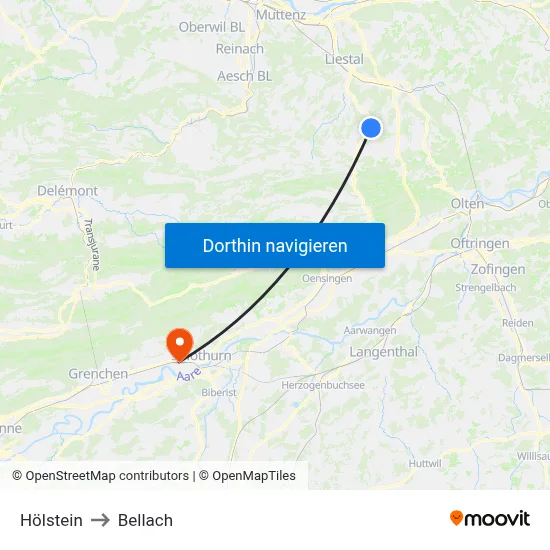 Hölstein to Bellach map