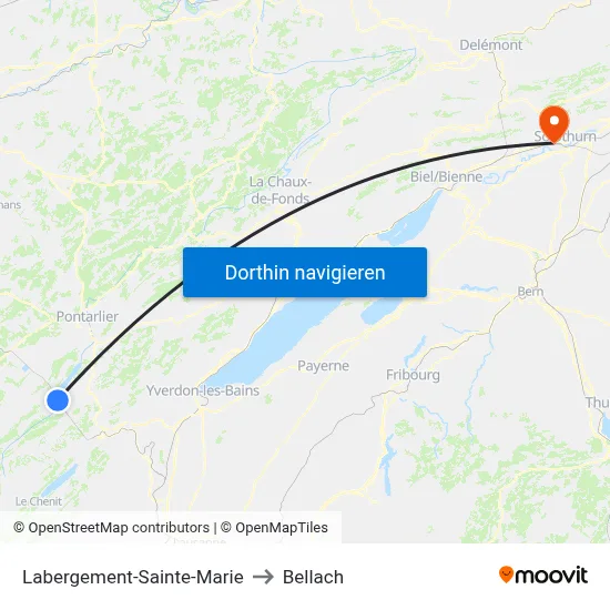 Labergement-Sainte-Marie to Bellach map