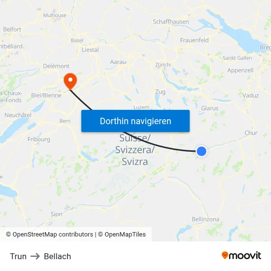 Trun to Bellach map