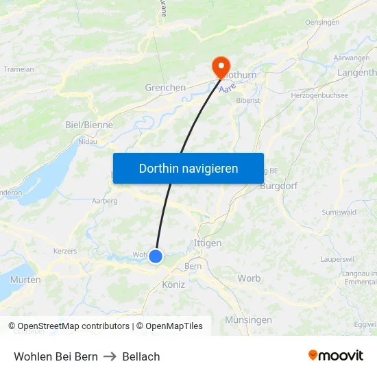 Wohlen Bei Bern to Bellach map